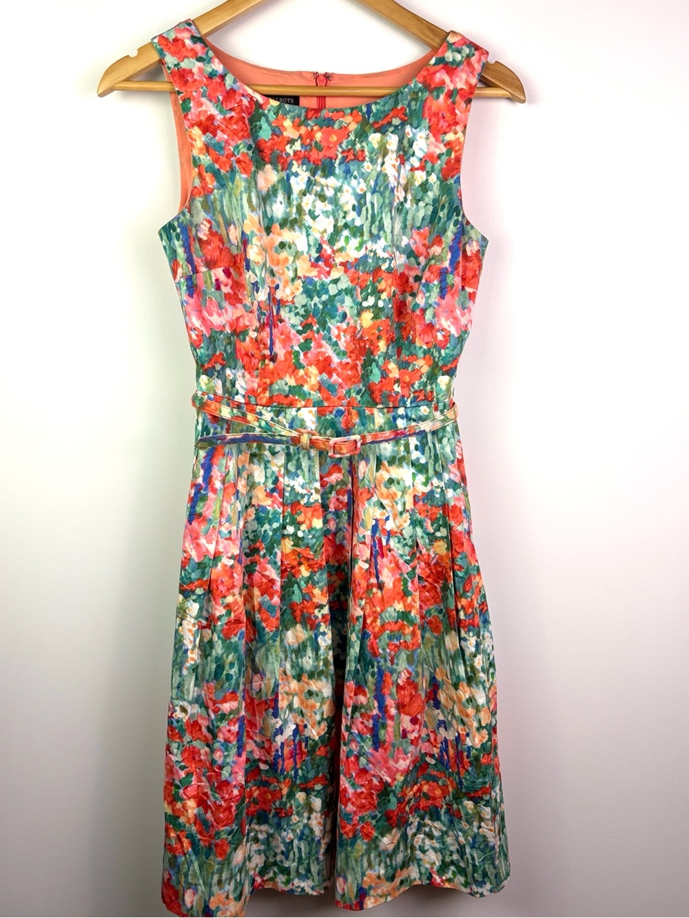 Talbots Floral A-Line Sleeveless Dress in Multi-Color size 2